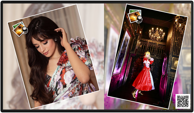 Overlay images in the photo slideshow