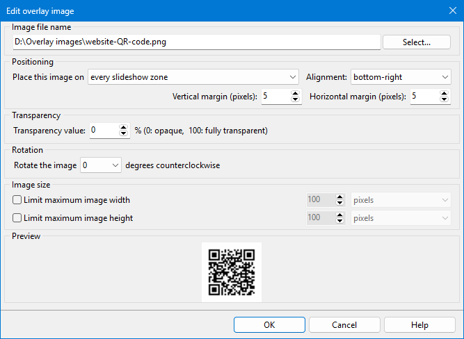 Photo slideshow with overlay images