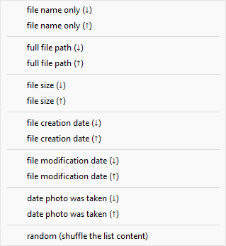 Sort photo list for the ordered slideshow