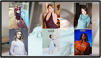 Using the stretched and blurred version of one of the currently shown photos as a background
